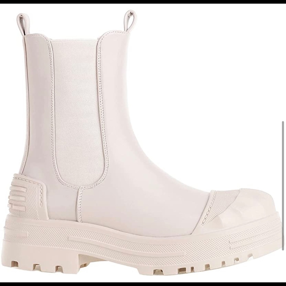 Boots Platform Chunky Heel Mid Calf Round Toe Ankle Booties